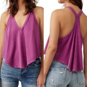 Free people We The Free Women's Racerback Halter Karri Swing Tank Top Purple sma